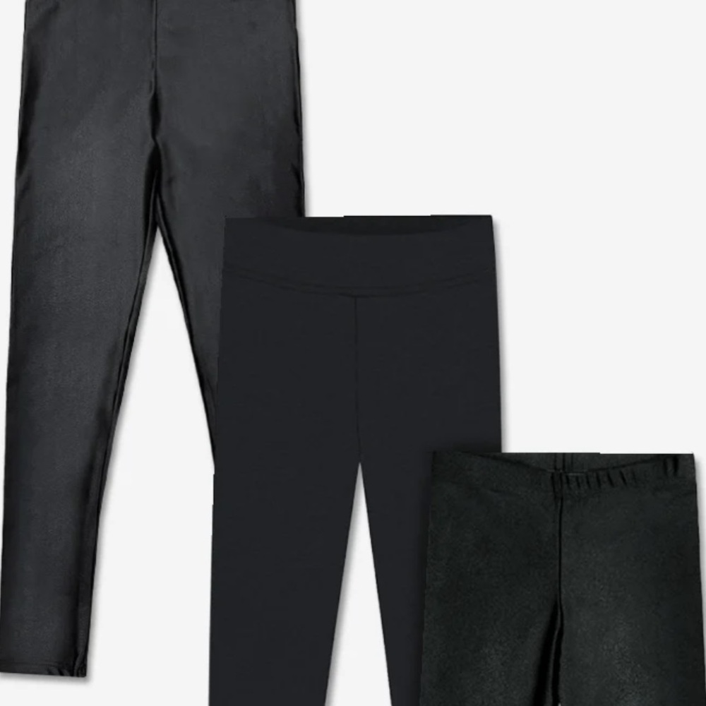 Pixielane 3 Pack Black Leggings Sparkle Leather Super Soft 3T NWT and NWOT